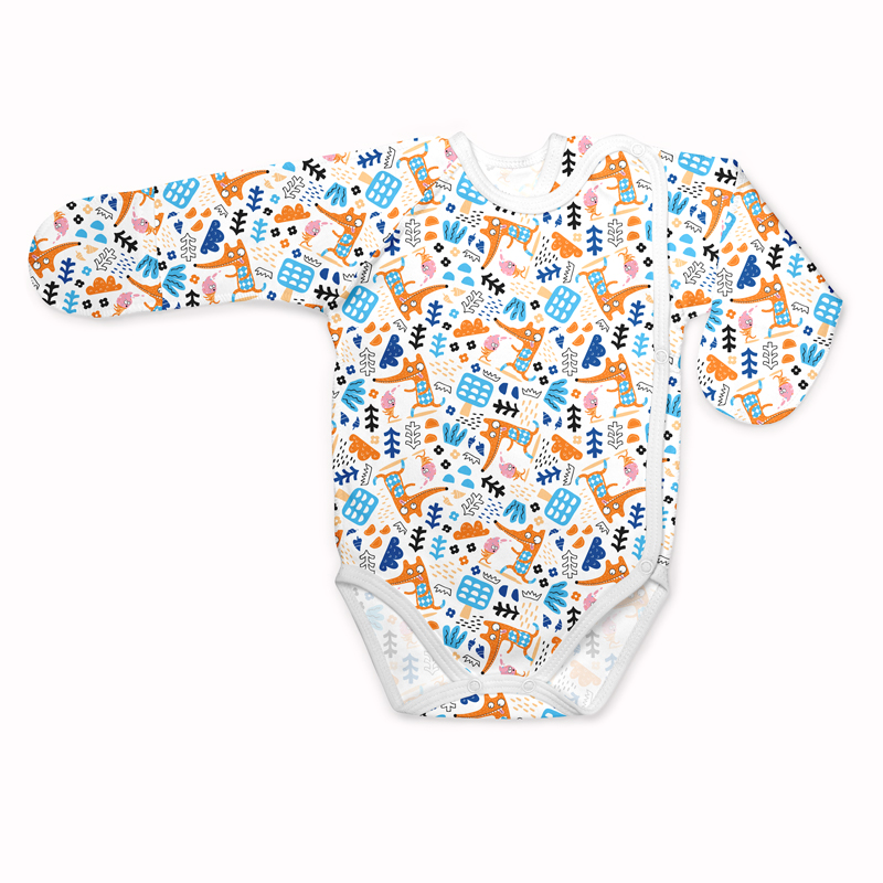Bodysuit  Foxes size 56-62  soft cotton, double kn...