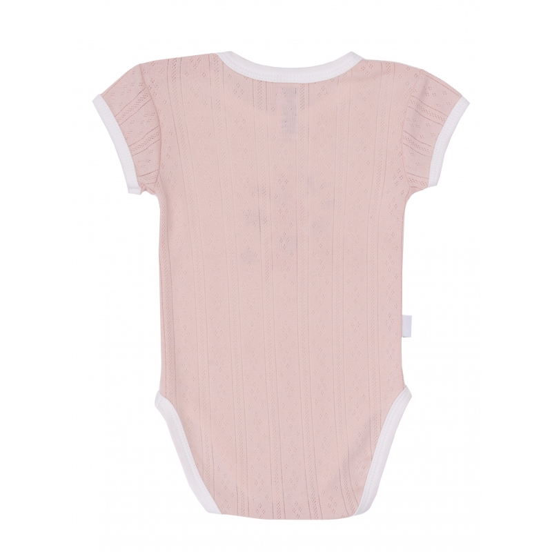 Bodysuit size 68-74-80 soft cotton, double knitted fabric, print, milky, 2911, ТМ Sofia