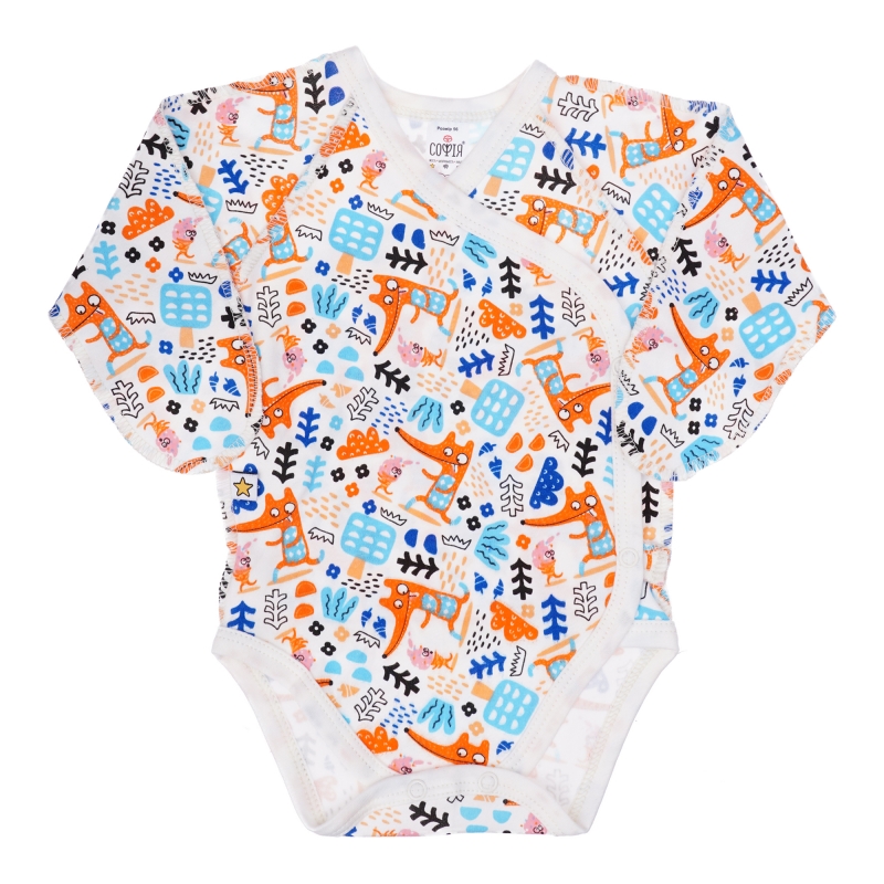 Bodysuit  Foxes size 56-62  soft cotton, double kn...