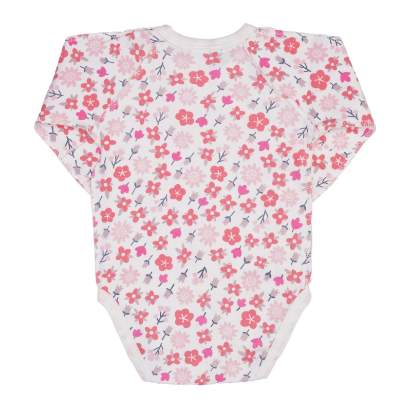 Bodysuit  Flowers  size 62 cotton, double knitted fabric, print, cream, 1312, ТМ Sofia
