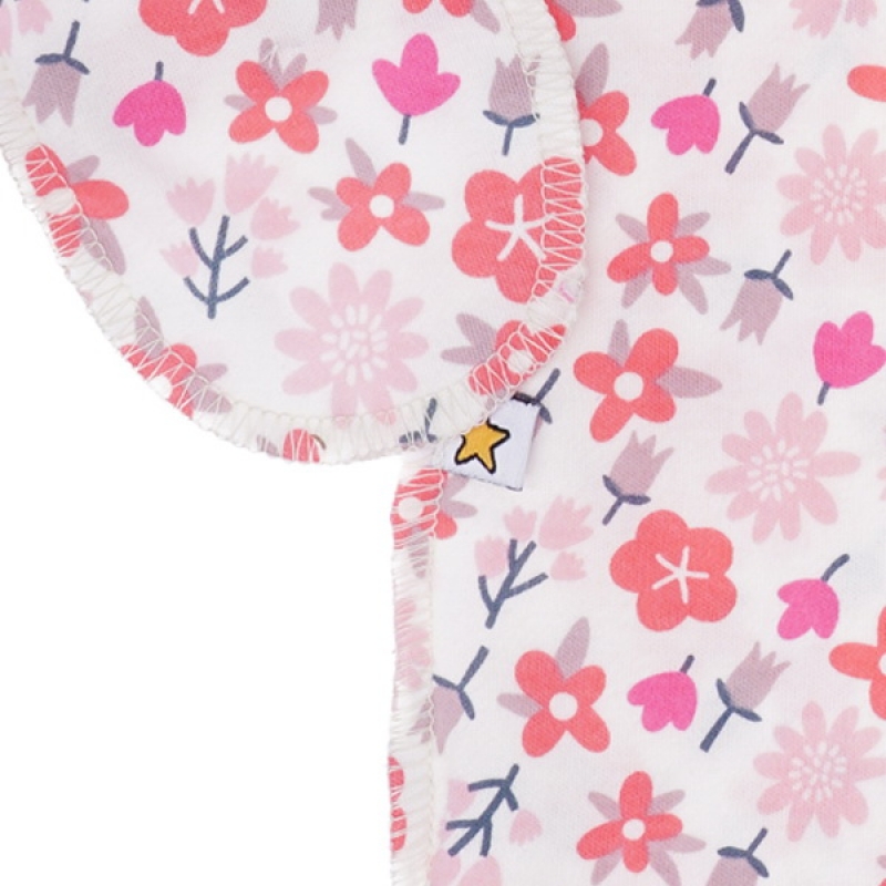 Bodysuit  Flowers  size 62 cotton, double knitted fabric, print, cream, 1312, ТМ Sofia