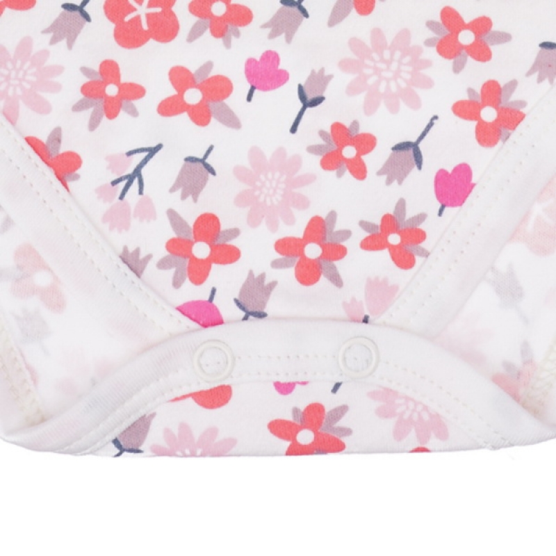 Bodysuit  Flowers  size 62 cotton, double knitted fabric, print, cream, 1312, ТМ Sofia