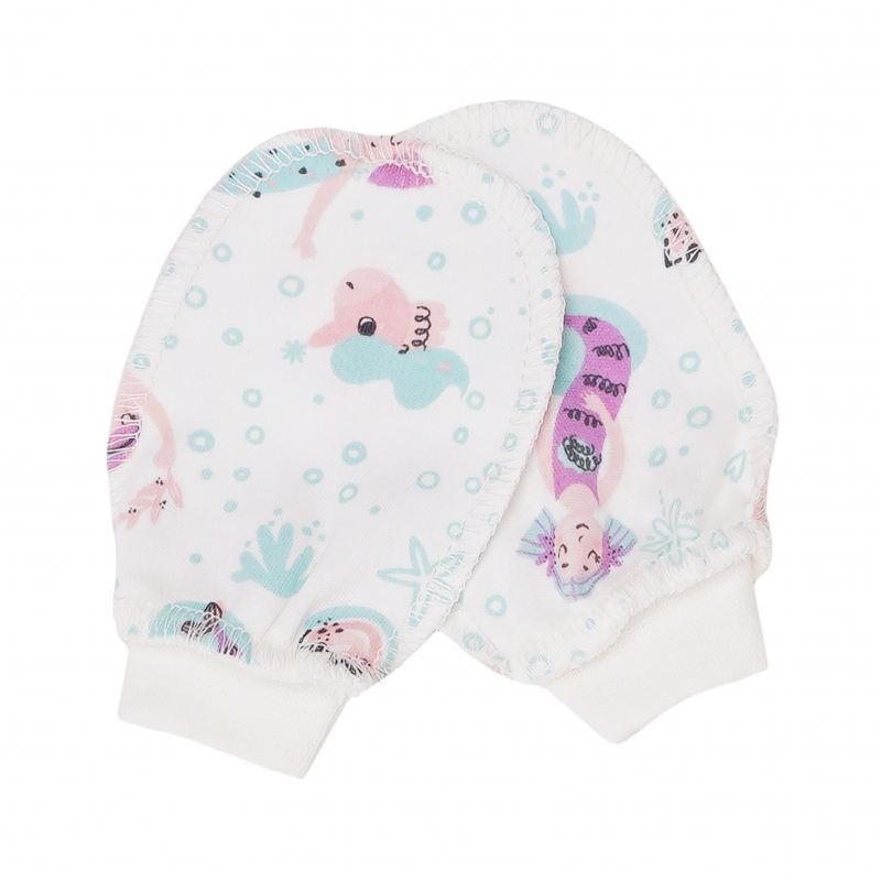Anti-scratch mittens for newborn baby, Mermaids, 3...