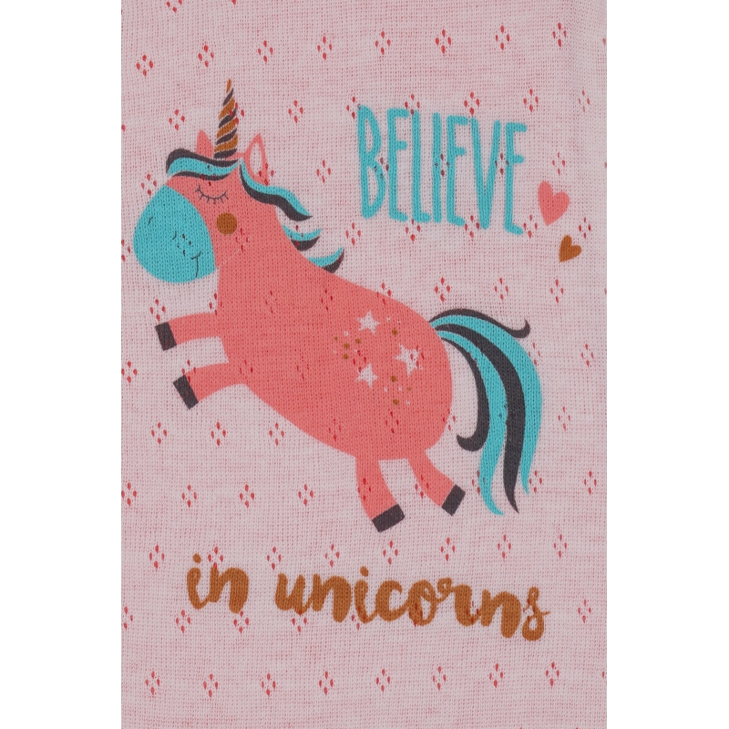 Комбинезон Pink Unicorn  р.68-74 (человечек) 1803, хлопок, ажур, с накатом, коралловый, ТМ София