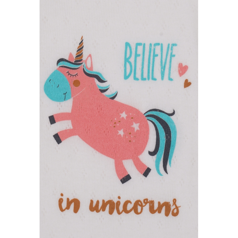 Комбинезон Pink Unicorn р.50-56 (человечек) 1802, хлопок, ажур, с накатом, молочный, ТМ София