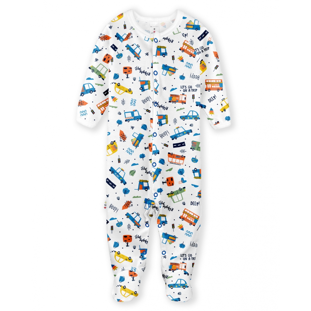 Baby Dragons Sleep & Play, size 62-68  4102, cotton, double knitted fabric, milky, TM Sofia