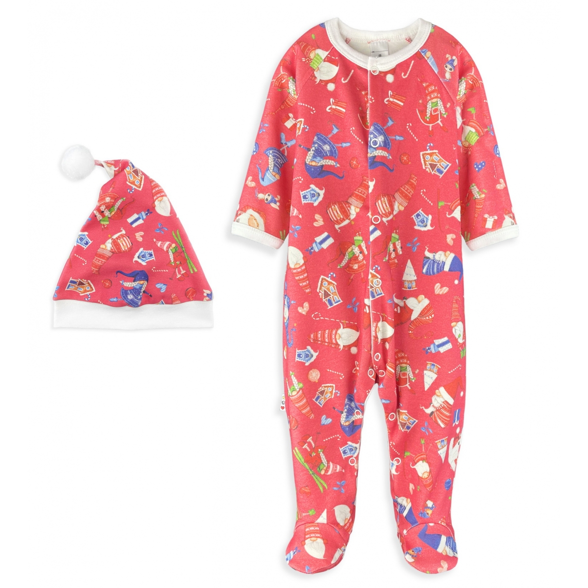 Baby New Year red Sleep & Play, size 68-74-80-86, 4304, cotton, double knitted fabric, TM Sofia