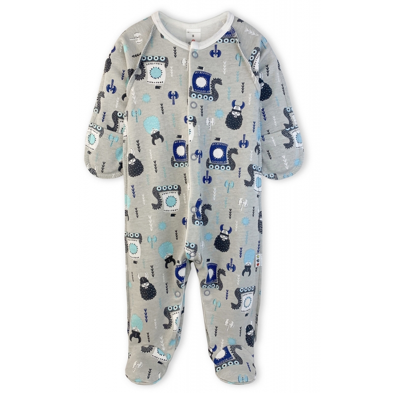 Baby Vikings Sleep & Play, size 50-56, 2901, cotton, double knitted fabric, grey, TM Sofia