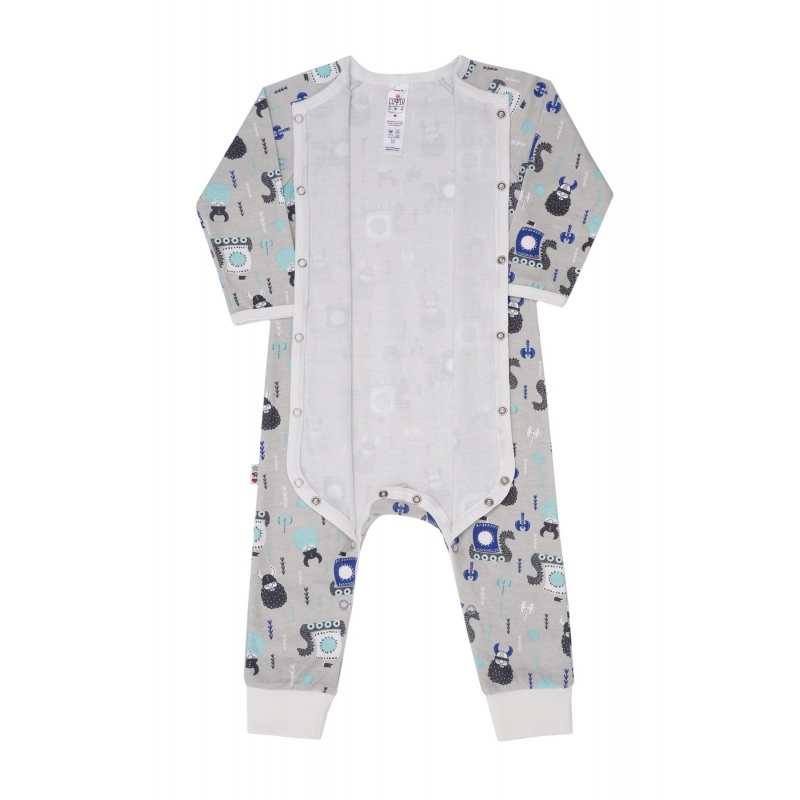 Baby Vikings Sleep & Play, size 62-68, 2901, cotton, double knitted fabric, grey, TM Sofia