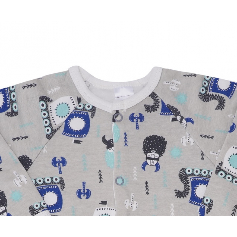 Baby Vikings Sleep & Play, size 62-68, 2901, cotton, double knitted fabric, grey, TM Sofia