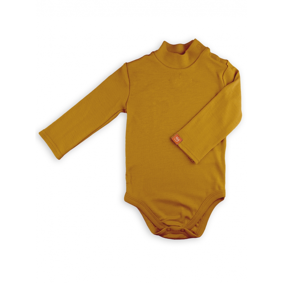 Merino thermal baby turtle neck bodysuit yellow color, 100% merino, 9234, ТМ Wooly