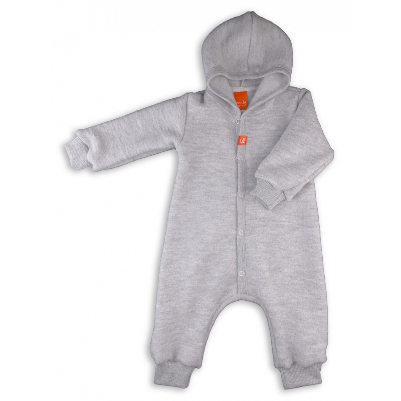 WOOL FLEECE JUMPSUIT MADE FROM ORGANIC MERINO WOOL | Grey, 100% wool merino, 9004, TM Wooly