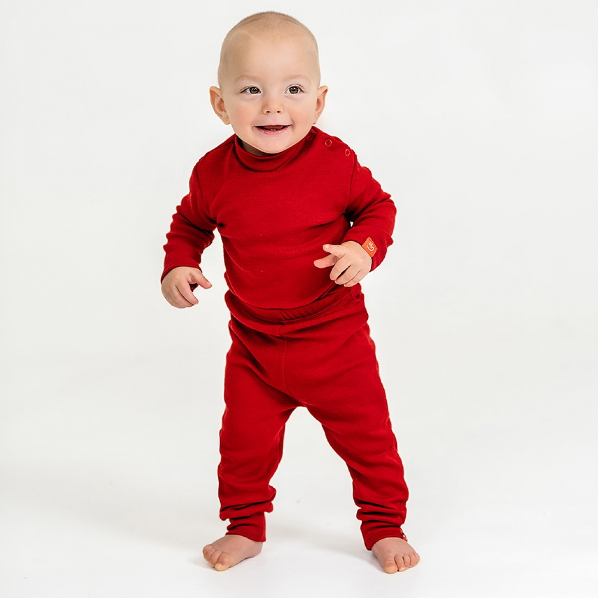 Merino thermal babe leggings pants cherry red color (100% merino), 9021, ТМ Wooly