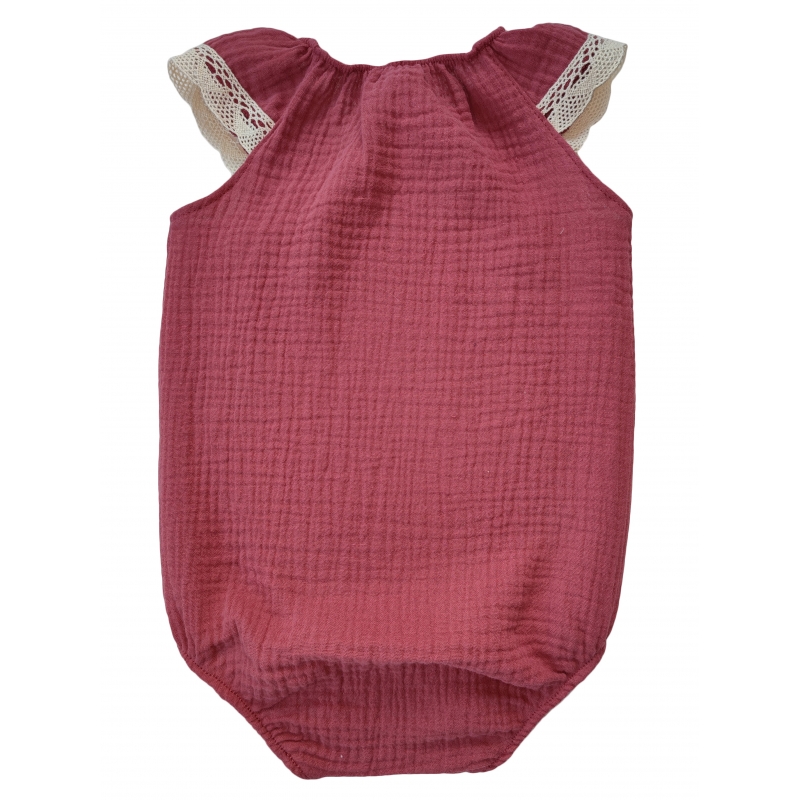 Baby Girl's bodysuit with small ruffles (burgundy), size 68-74-80-86 cotton, 3414, TM Sofia