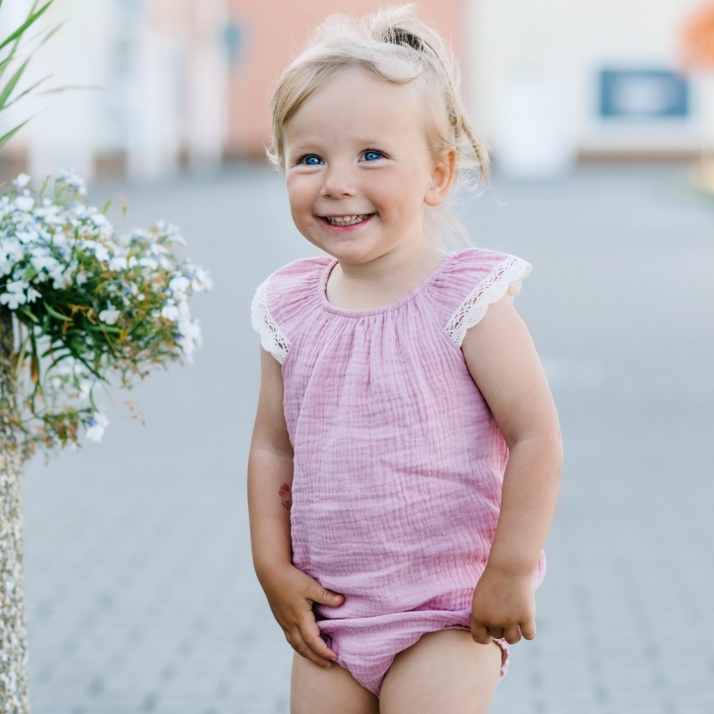 Baby Girl's bodysuit with small ruffles (light pin...