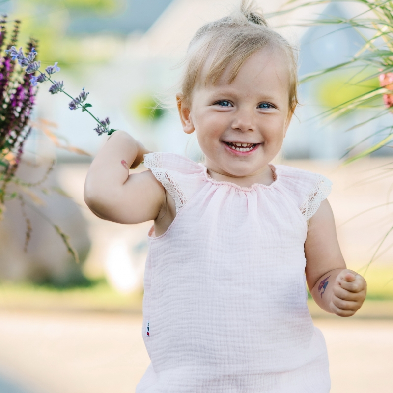 Baby Girl's bodysuit with small ruffles (light pin...