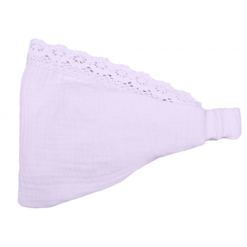 Gauze baby headscarf with an elastic band, lilac, ...