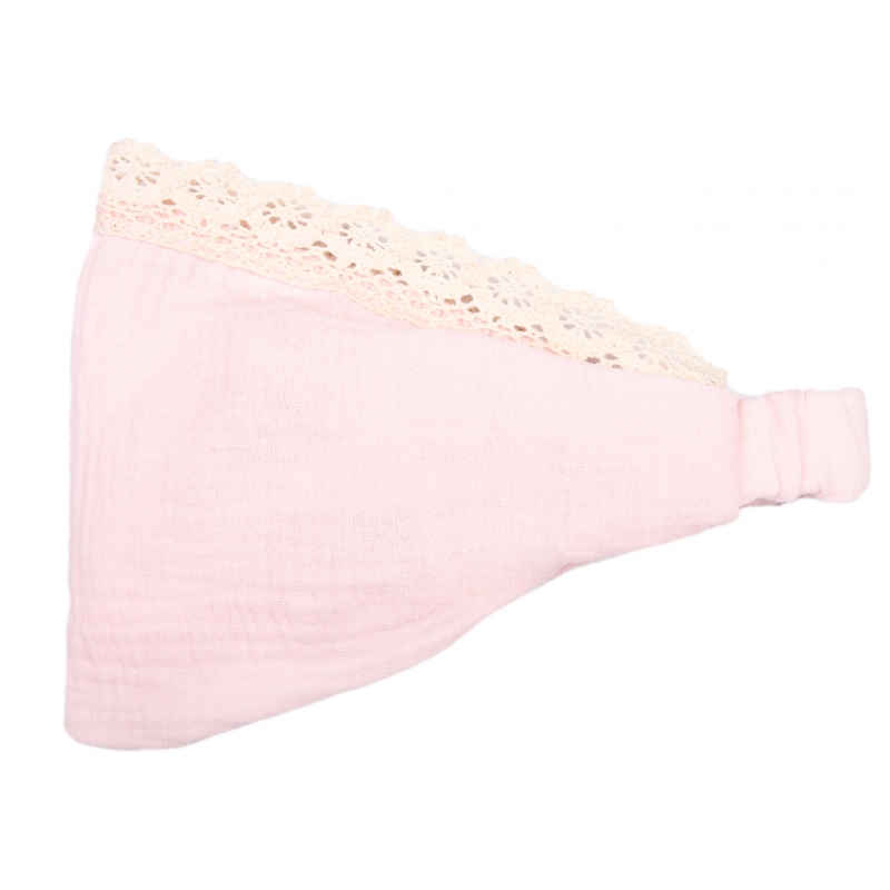 Gauze baby headscarf with an elastic band (light pink), size 48-52 cotton, 3746, TM Sofia