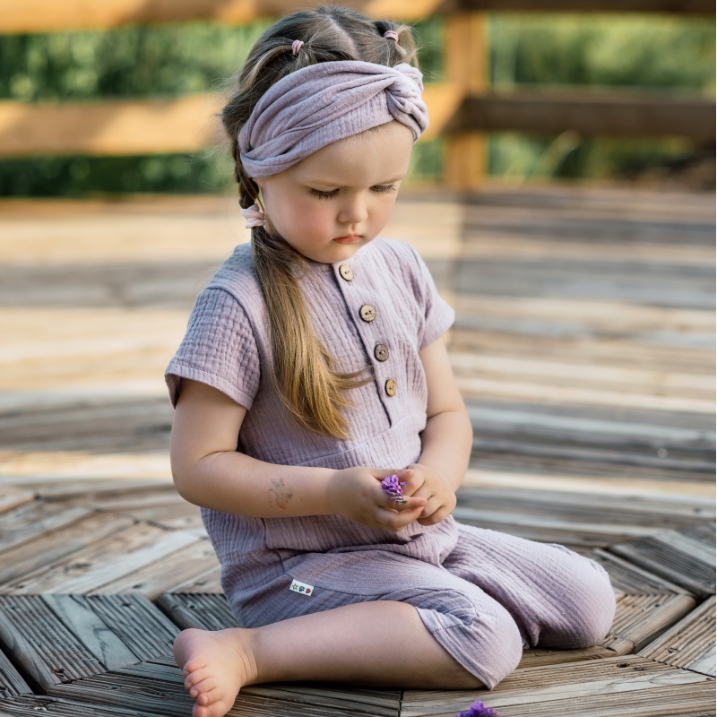 Baby Gauze Romper, eggplant grey, Infant size 68-7...