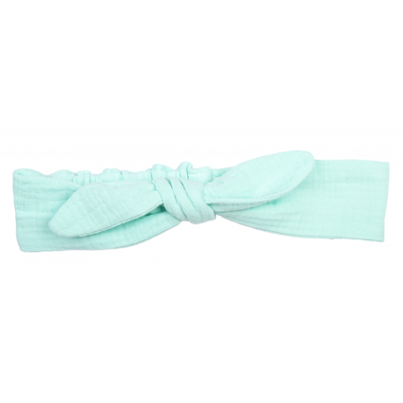 Gauze Headband Baby Hair Bow, baby, girl (mint), p.52-56 double cotton gauze, 3751, TM Sofia