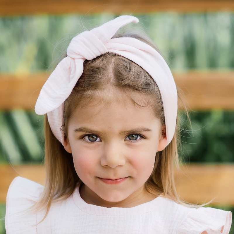 Gauze Headband Baby Hair Bow, baby, girl (light pi...