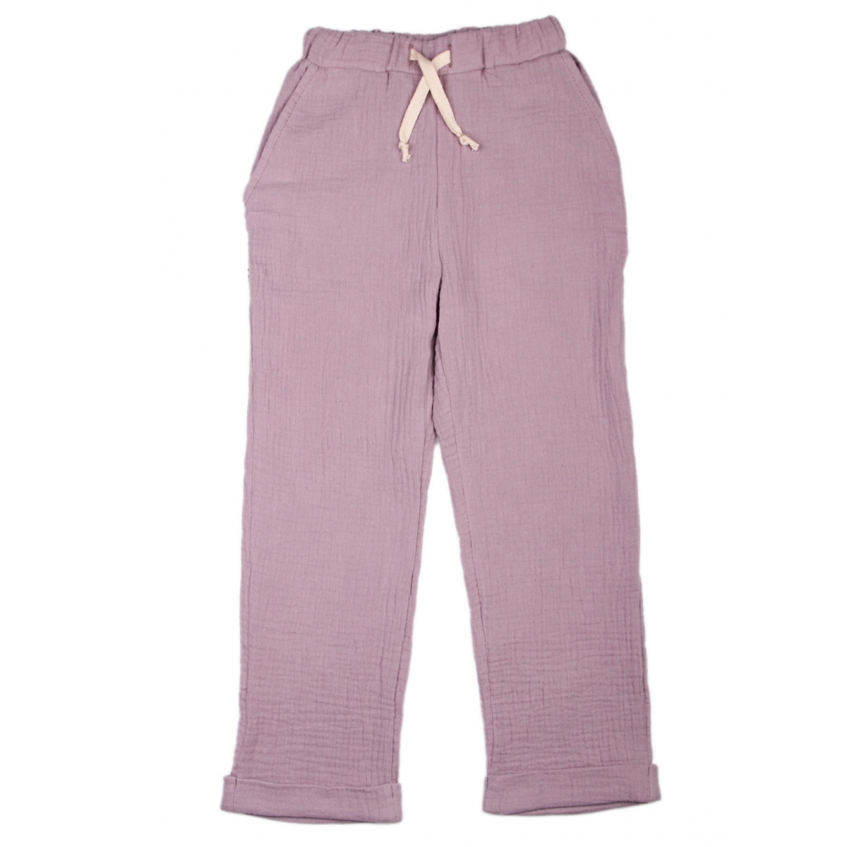 Pants Gauze with pockets (eggplant gray), s.116-122 cotton, 4045, TM Sofia