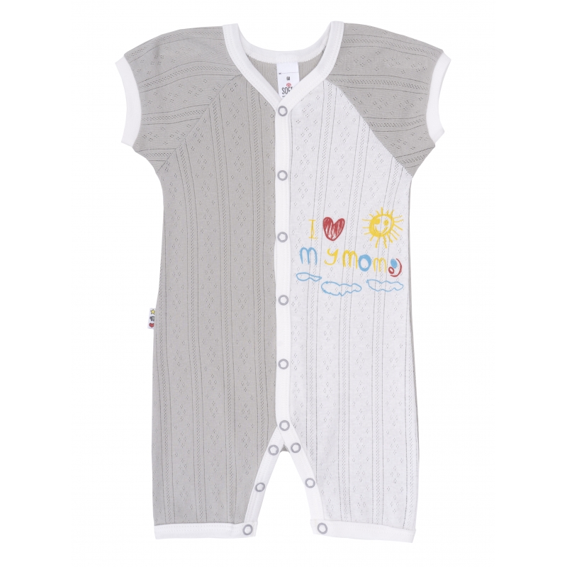Baby Romper Flowers Print, Infant size 68-74, 1762, 100% cotton jaquard fabric, TM Sofia