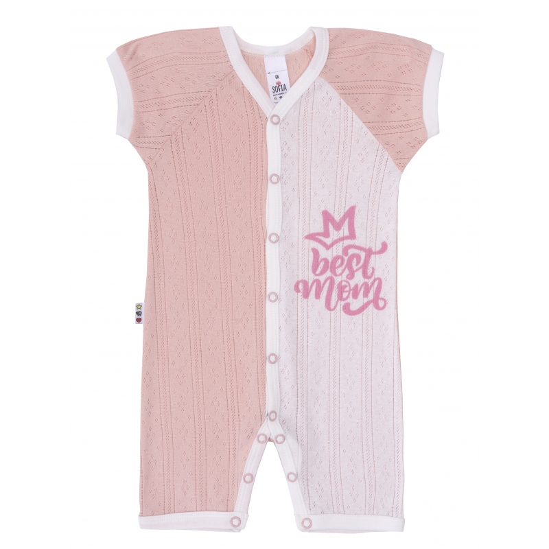 Baby Romper Flowers Print, Infant size 68-74, 1762, 100% cotton jaquard fabric, TM Sofia
