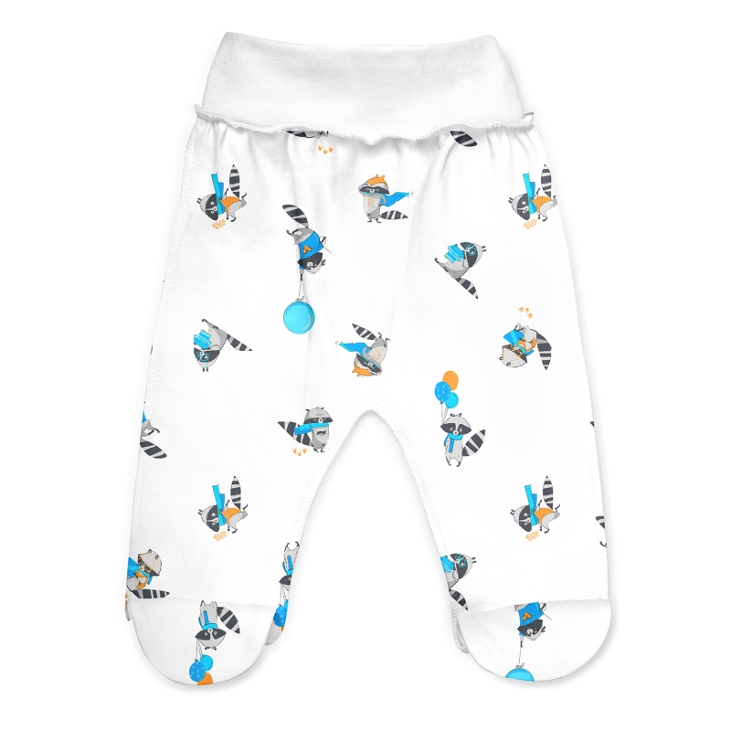 Baby footed pants Racoons, size 56-62, 100% soft o...