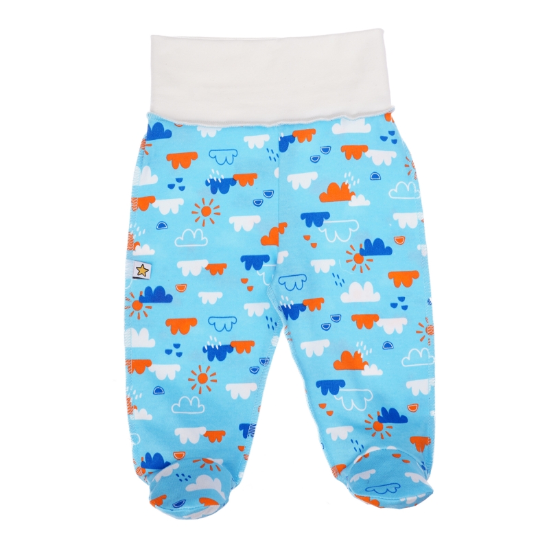 Baby footed pants Blue Clouds, size 56-62, 100% so...