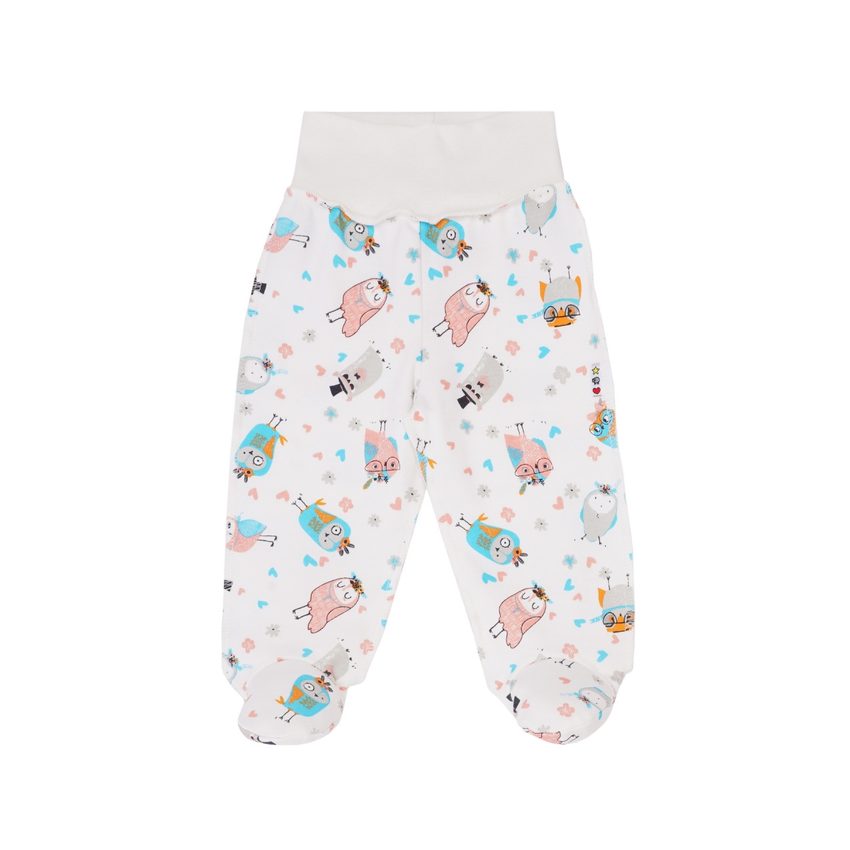 Baby footed pants Owls, size 56-62, 100% soft organic cotton, 3021, TM Sofia