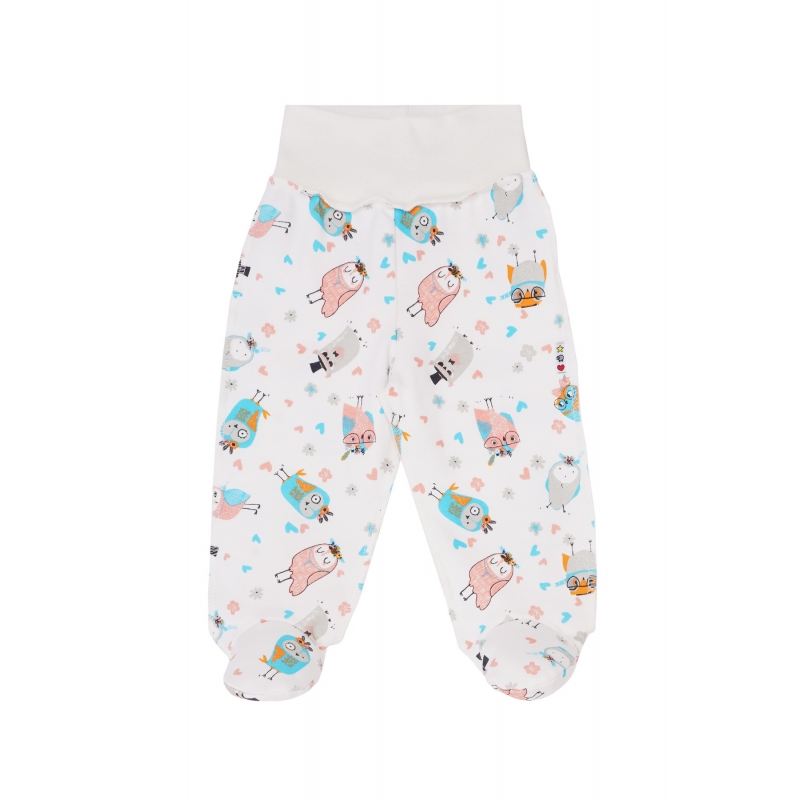 Baby footed pants Owls, size 56-62, 100% soft orga...