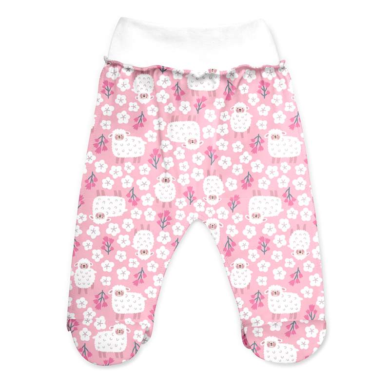 Baby footed pants Sheeps, size 56, 100% soft organ...