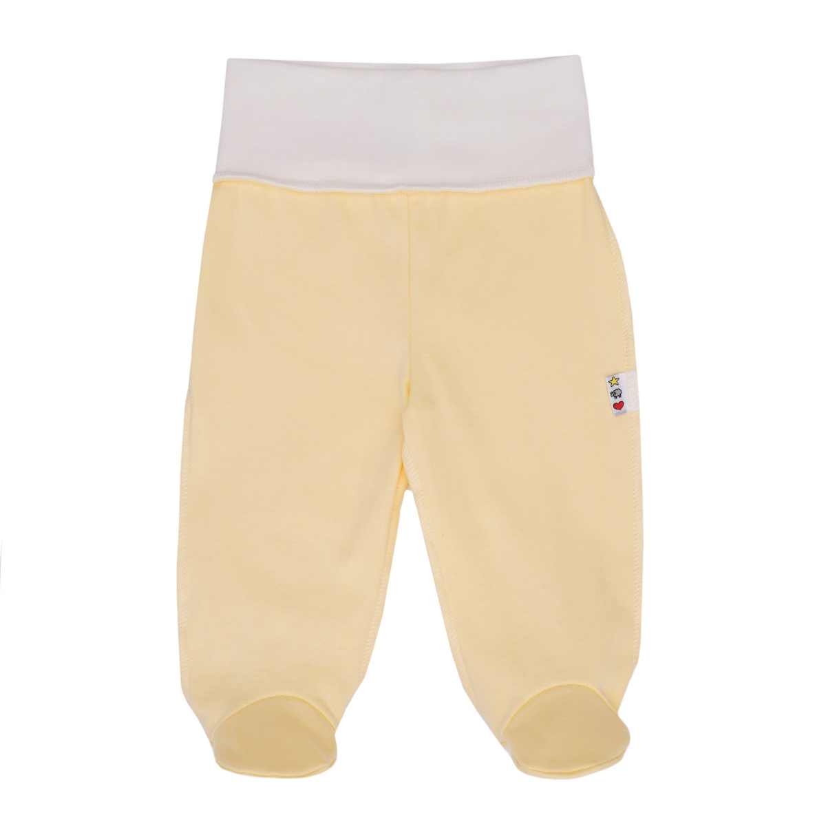 Baby footed pants Yellow, size 56-62, 100% soft cotton, 2621, TM Sofia