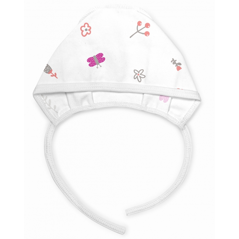 Bonnet for newborn baby, Butterflies, 4642, 100% s...