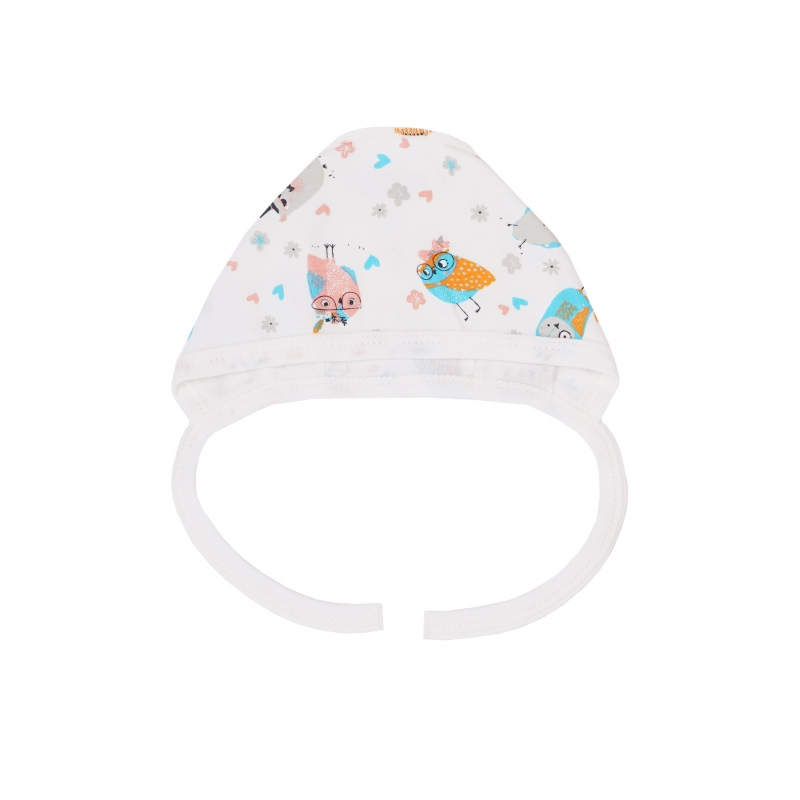 Bonnet for newborn baby, Owls, 3041, 100% soft cot...