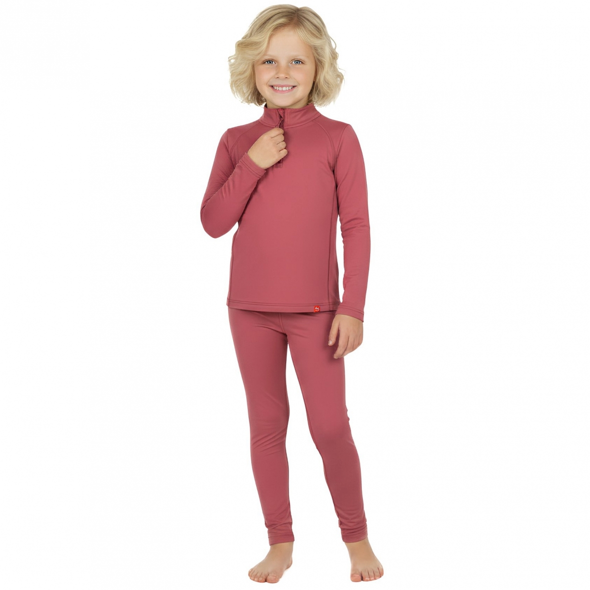 2 Piece Thermal Underwear Turtleneck Shirt with Short Zipper and Leggings Vinny Set,  100% wool merino, 9126/2, TM Wooly