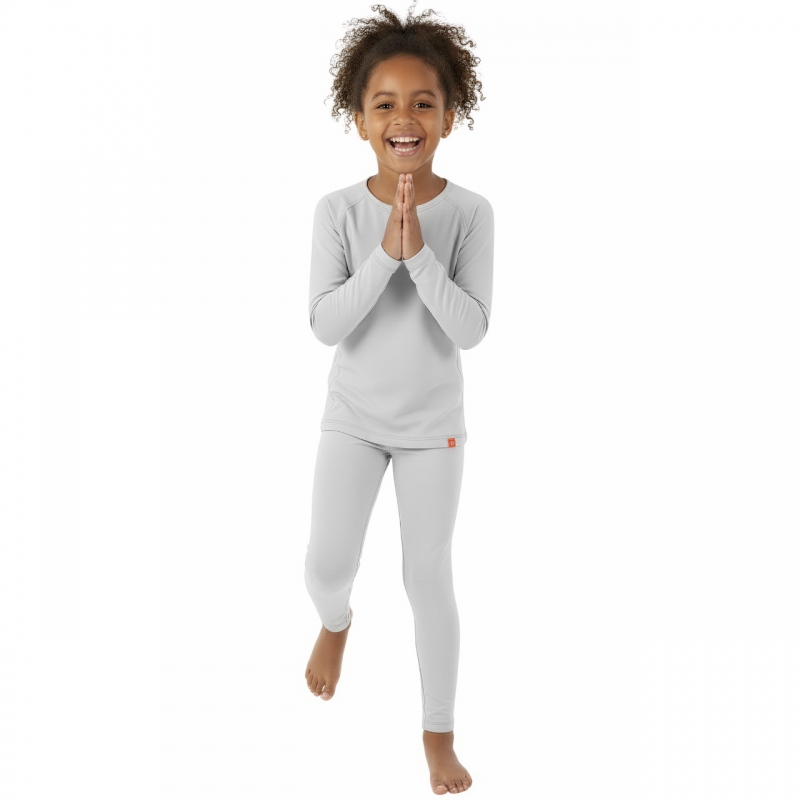 2 Piece Thermal Underwear Raglan and Leggings gray, wool merino, 9101/2, TM Wooly