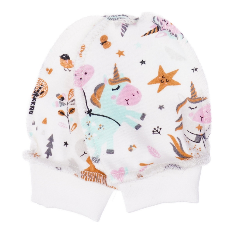 Anti-scratch mittens for newborn baby, Unicorns, 1...