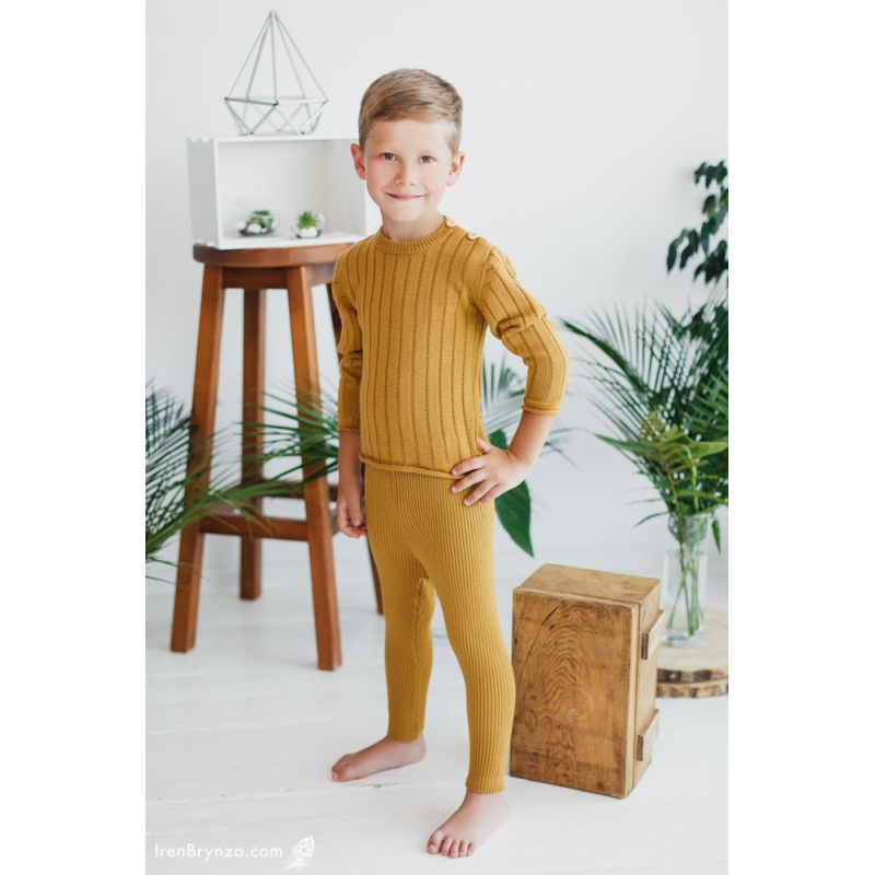 Джемпер горчичный 100% шерсть merino, р.86-92, 98-104, 104-110, 11-5, ТМ София