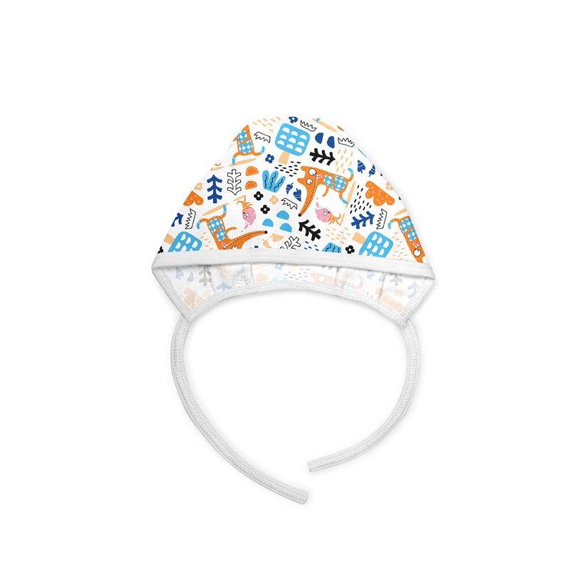 Bonnet for newborn baby, Foxes, 1242, 100% soft co...
