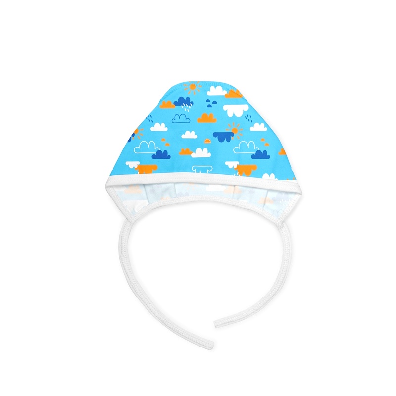 Bonnet for newborn baby, Blue Clouds, 1241, 100% s...