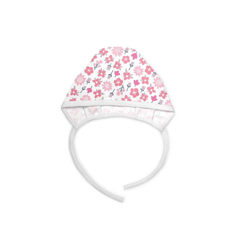 Bonnet for newborn baby, Flowers, 1342, 100% soft ...