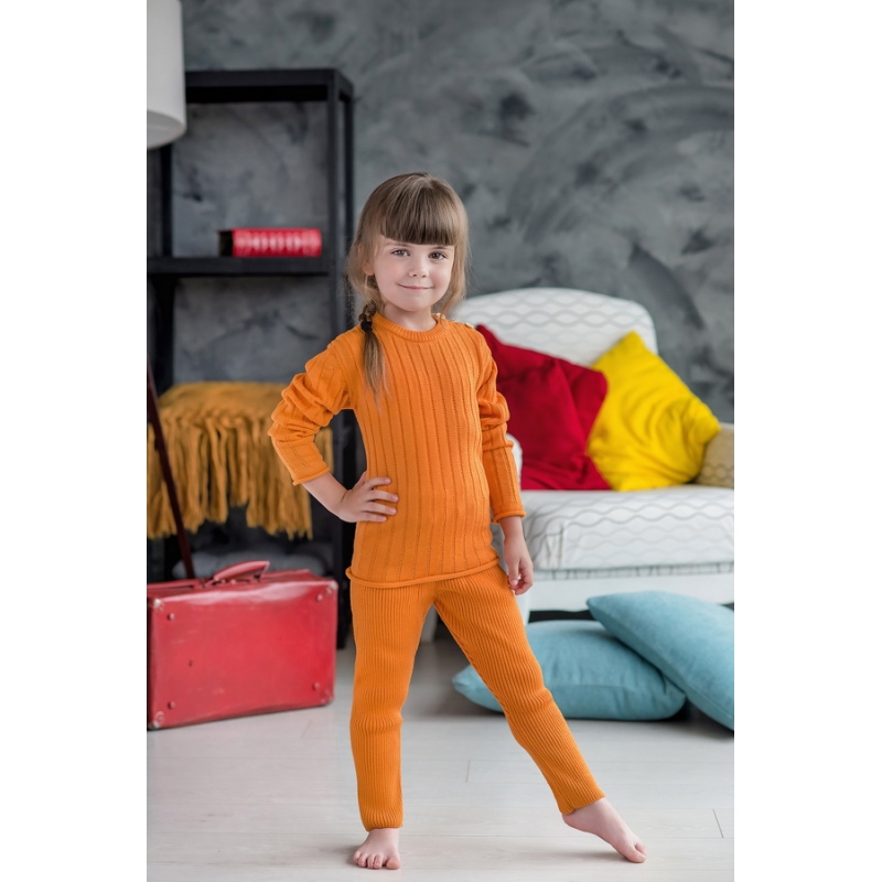 Merino Orange leggings (100% merino wool), р.86-92, 98-104, 104-110, 21-1, TM Sofia