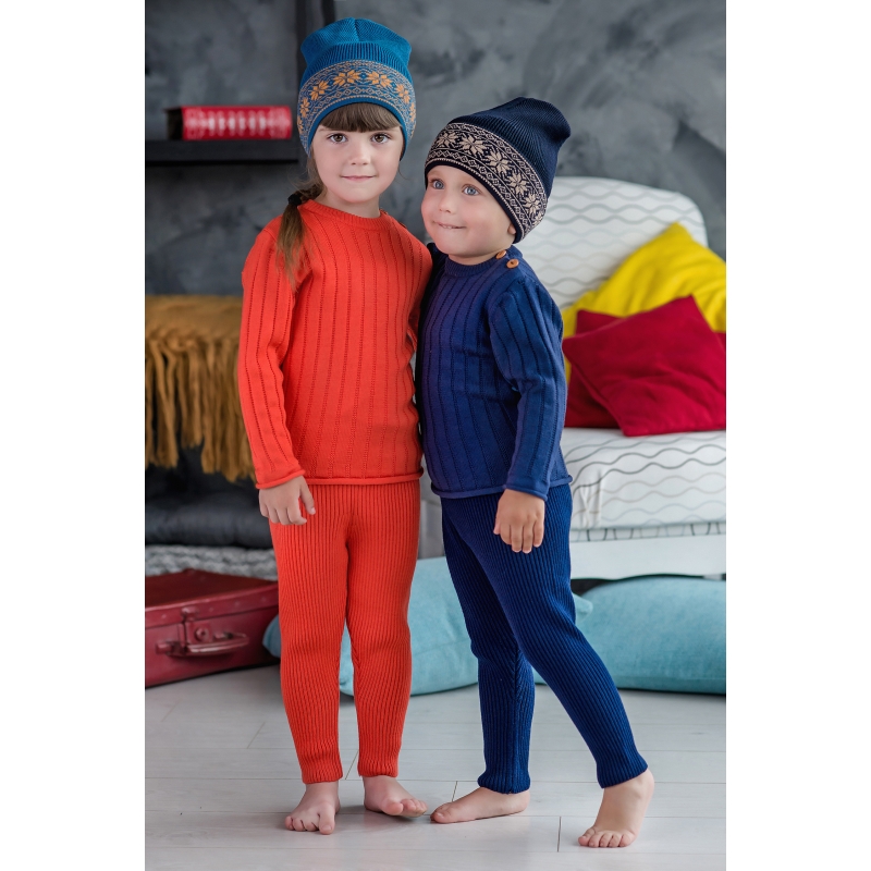 Термо легинсы коралловые (100% шерсть merino), р.86-92, 98-104, 104-110, 21-2, ТМ София