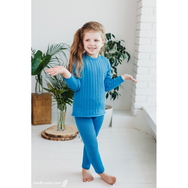 Merino Blue leggings (100% merino wool), s. 86-92, 98-104, 104-110, 21-7, TM Sofia